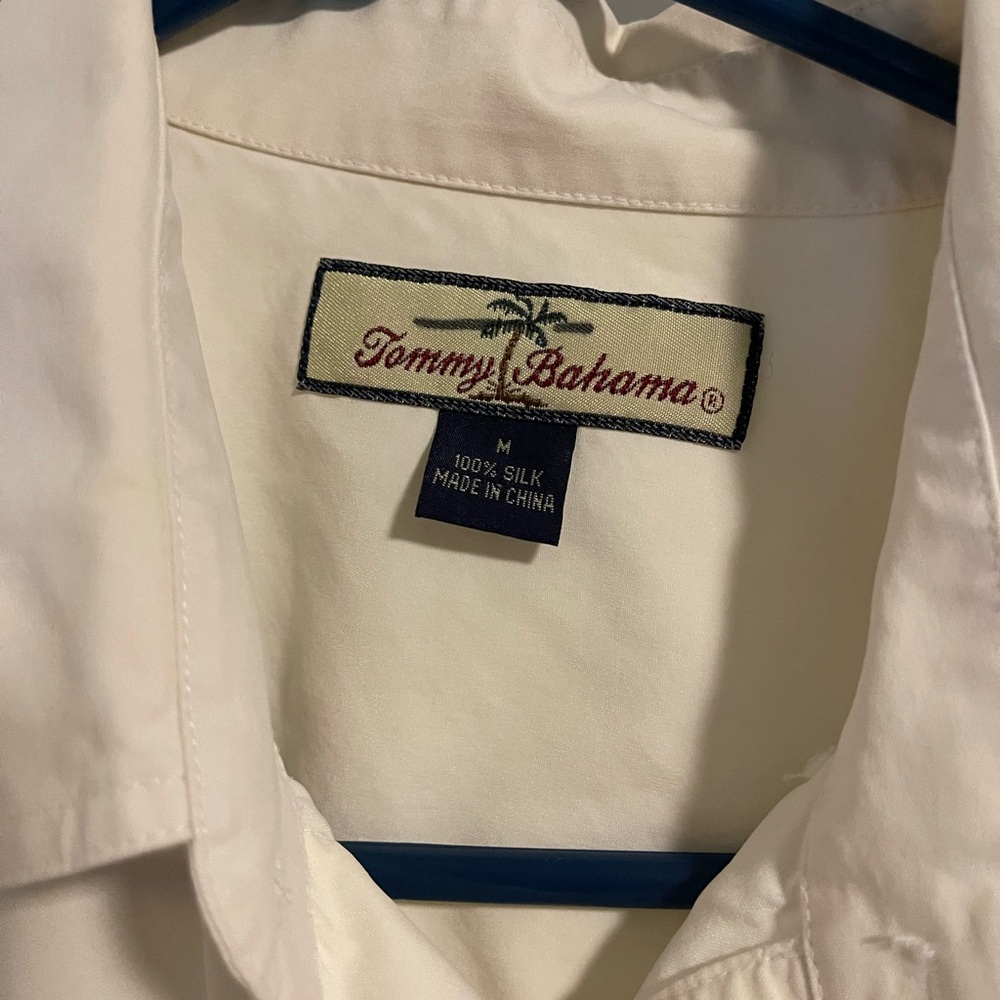 Tommy Bahama Men's Cream Button Down Shirt - Picture 2 of 5